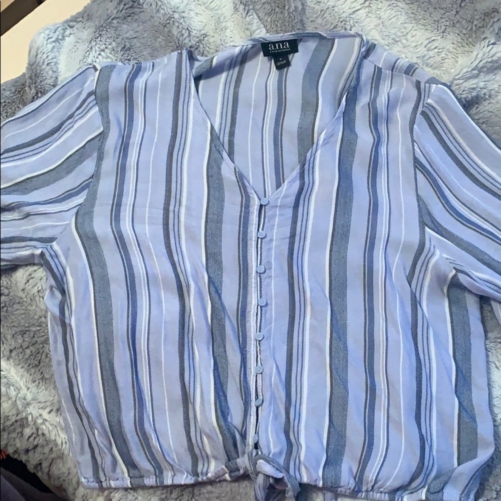 Blue and white top